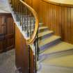 General view of staircase to gallery.