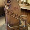 Detail of end of pew.
