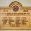 Detail of wooden second world war memorial.