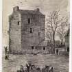View of an unidentified tower house, possibly Redhouse as it might have looked at an earlier date.