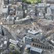 Oblique aerial view of the demolition of the St James' Centre site.