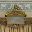 Ground floor. Drawing room, curtain pelmet, detail of central panel.