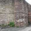 Detail at corner of Wall D showing brick buttress, direction facing W