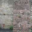 Detail of buttress on Wall D exterior, direction facing S