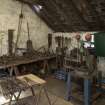 Interior.  View of blacksmith's workshop from south east.