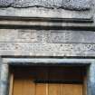 Standing building recording, Detail view of door lintel, 343 High Street, Edinburgh