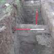Archaeological evaluation, Trench 5, wall 017, Allanbank, Duns, Scottish Borders