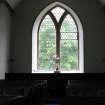 Interior view showing simple latticed window, Pencaitland Parish Church and Burial Ground, Easter Pencaitland.