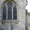 View of window in Winton aisle on east elevation, Pencaitland Parish Church and Burial Ground, Easter Pencaitland.