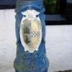 Detail of burgh coat of arms on base of lamp post outside Battery Lodge, No 25 Battery Place, Rothesay, Bute.