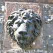 Historic building survey, Detail of the a lion’s head on the E-facing elevation of the garage, Conservatory and garage, Thirlstane Castle, Lauder, Scottish Borders