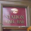 Detail of Station Cafe/Bar sign at Wemyss Bay Railway Station and Pier.