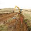 Watching brief, Ditch digging across the trackway, Clashindarroch Windfarm, Aberdeenshire
