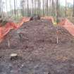 Archaeological evaluation, Trench 1, following removal of brash, Keir Wood Fort, Fife