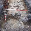 Archaeological evaluation, Trench 1, edging stones 020, Keir Wood Fort, Fife