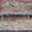 Archaeological evaluation, Trench 1, SE-facing section, Keir Wood Fort, Fife