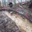 Archaeological evaluation, Trench 3, sequence of shots showing SE-facing section (some oblique), Keir Wood Fort, Fife