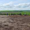 Archaeological excavation, Day 1, Students working, Standingstone, Traprain Law Environs Project Phase 2, East Lothian
