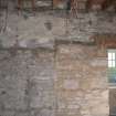 Standing building survey, Room 01, Detail of phase line in N wall, Kellie Castle, Arbirlot