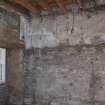 Standing building survey, Room 01, Detail of series of sawn-off timber joists in N wall, Kellie Castle, Arbirlot