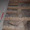 Standing building survey, Room 0/7, Detail of large stone beneath floorboards, Kellie Castle, Arbirlot