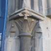 Standing building survey, NE Elevation, Detail of column head to porch on the NW side, Buccleuch Parish Church, 33 Chapel Street, Edinburgh