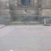 Watching brief, Views of test pit outside E entrance, McEwan Hall, Teviot Place, Edinburgh