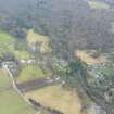 Distant oblique aerial view of Cawdor village and castle, E of Inverness, looking SE.