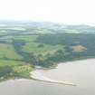 Aerial view of Redcastle Pier and Redcastle estate, Beauly Firth, looking NE.
