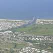 Aerial view of Nairn Fishertown and harbour, looking N.