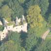 Aerial view of Redcastle Tower, Beauly Firth, looking N.
