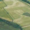 Aerial view of site of barrow cemetery in fields, west of Tarradale House, near Muir of Ord, Easter Ross, looking N.