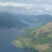 Aerial view of Lettermore, Kentallen of Loch Linnhe and Loch Leven narrows to Glencoe, looking W to Kinlochleven.