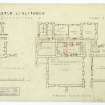 Dundas Castle
Plan of parts of basement, ground and entresol floors showing proposed alterations
Entitled: 'Dundas Castle, Linlithgow, Proposed alterations No 1'