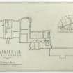 Drawing of plans of ground floor and general situation, Craigiehall House, Edinburgh.