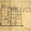 Proposed Hotel for Wm Smith, Queen's Hotel, 160 Nethergate, Dundee.
Section (Front to Back).
