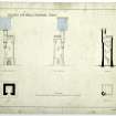 Design plans, elevations and section.