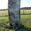 Digital photograph of perpendicular to carved surface(s), from Scotland's Rock Art Project, Nether Largie South Standing Stone, Kilmartin, Argyll and Bute