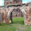 The main entrance to the castle courtyard viewed from SSE.