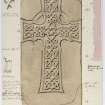 Drawing of cross slab no 70, Iona.

