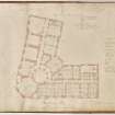 Roxburghshire, Minto House. Annotated plan of bedchamber storey.