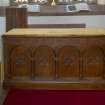 South transept. View of small communion table. 