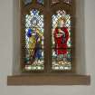 North aisle. West window Detail of stained glass window including St Andrew by Karl Parsons
