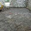 Watching Brief photograph, general views of courtyard after removal of cobbles, looking E, Barra Castle 