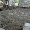 Watching Brief photograph, general views of courtyard after removal of cobbles, looking NE, Barra Castle 