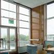 Municipal buildings. Fourth floor. Canteen. View of glazed wall.