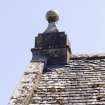 Detail of ball finial on east gable