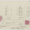 Drawing showing sections and elevations of E, N & S windows of the 'Michael Chapel', Iona Abbey. 