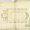 Drawing of St Peter's Parish Church, Thurso, showing plan of gallery.