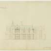 Drawing of Kirkmichael House showing W elevation.
